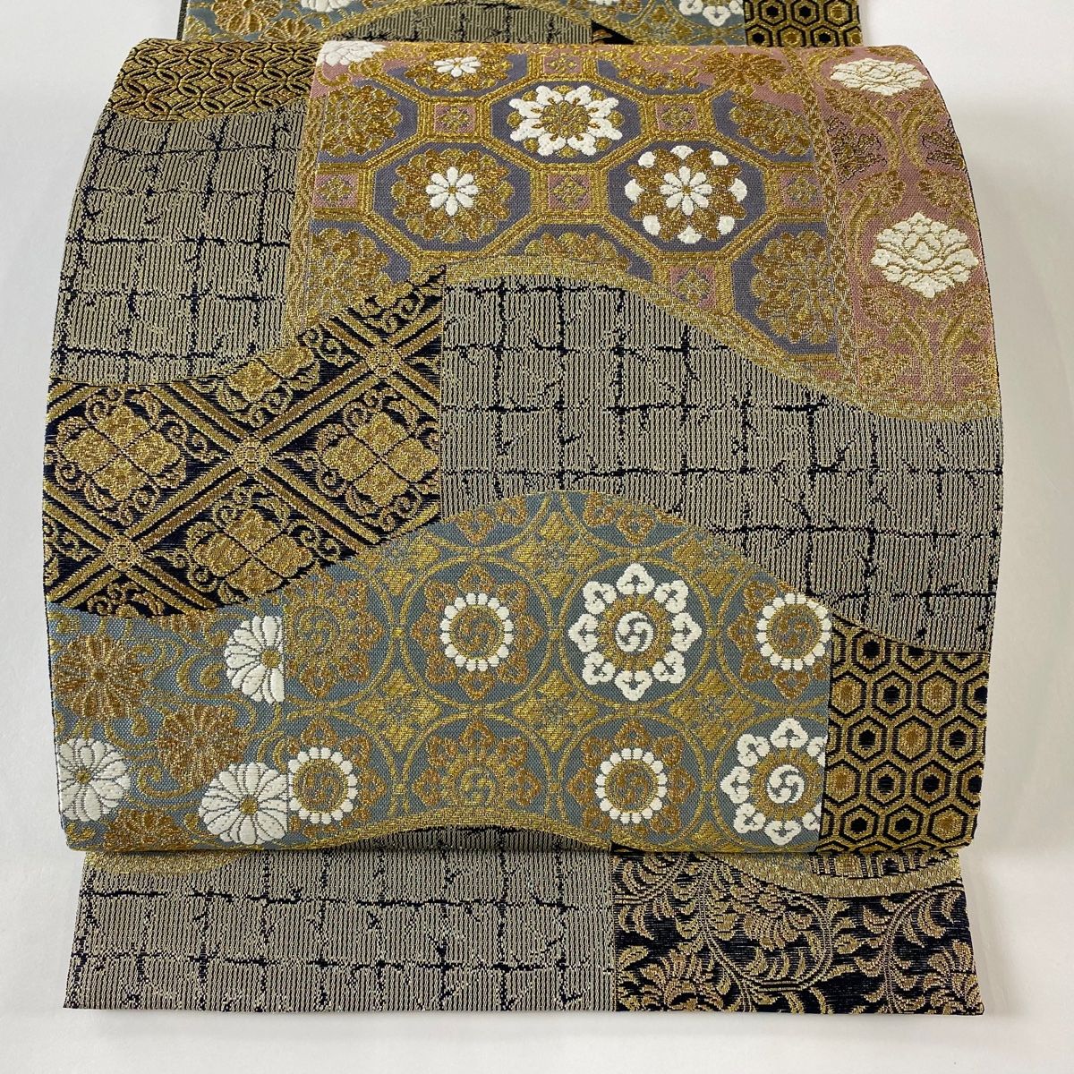 408my96☆加納幸 袋帯 金糸 蜀江 唐花 唐草 作家物☆美品 【公式通販】