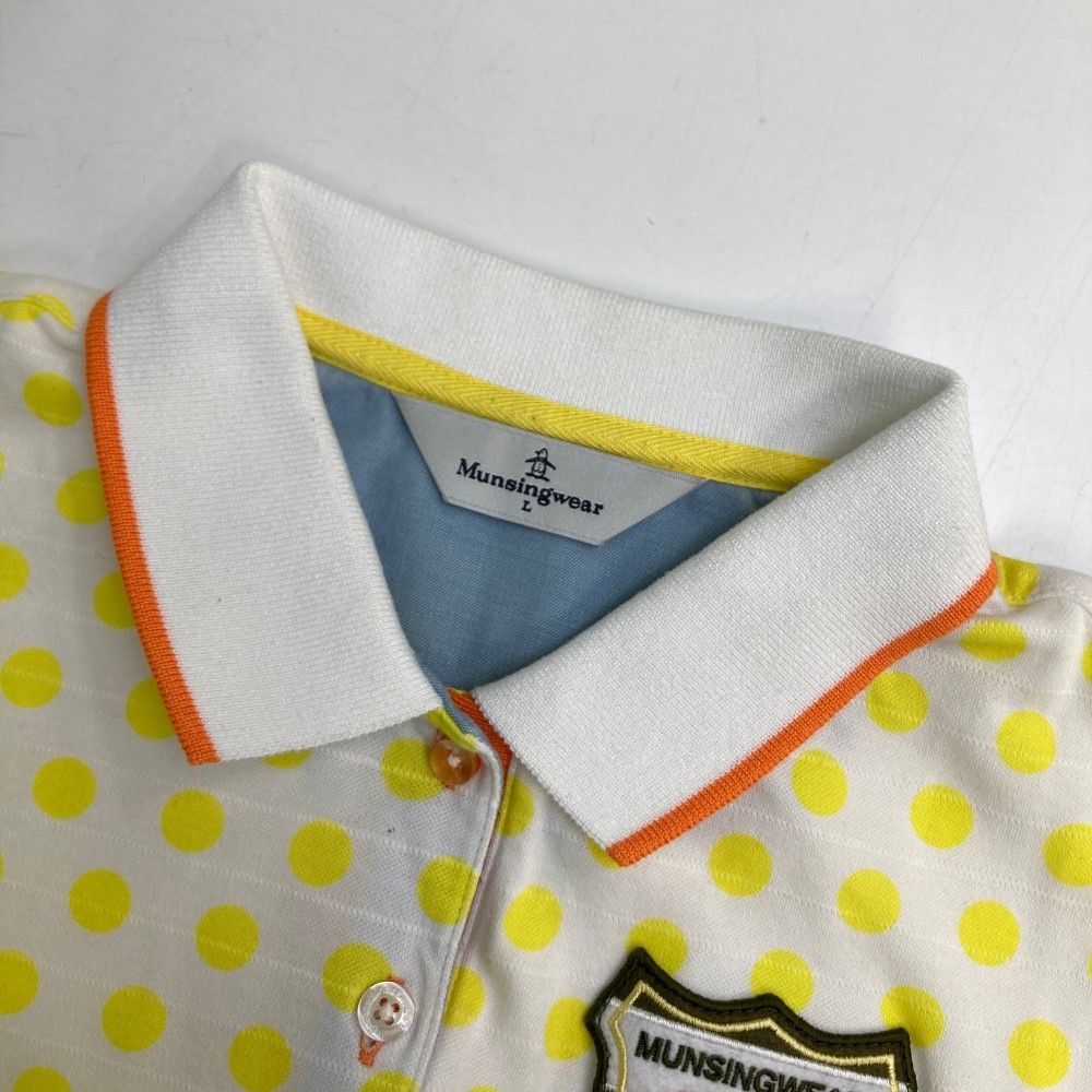 サイズ：L MUNSING WEAR マンシングウェア ワンピース ドット ホワイト