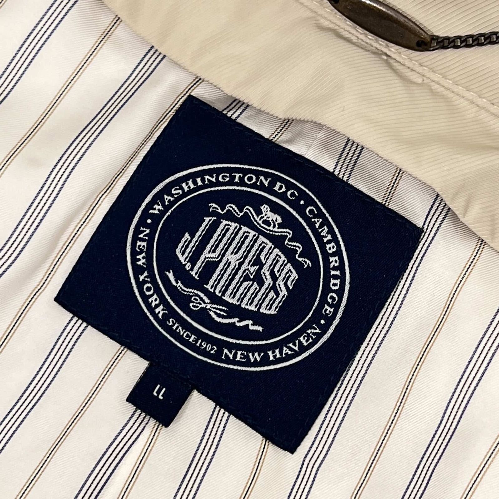 ジェイプレス ステンカラーコート ライナー付き ベージュ XLサイズ J.PRESS YORK STREET ステンカラーコート コート 「UNISEX