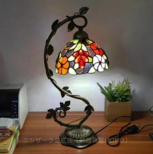 テーブルランプ デスクライト 花柄 卓上照明 ベッドサイドランプ ガラス工芸 豪華 ステンドグラス おしゃれ
