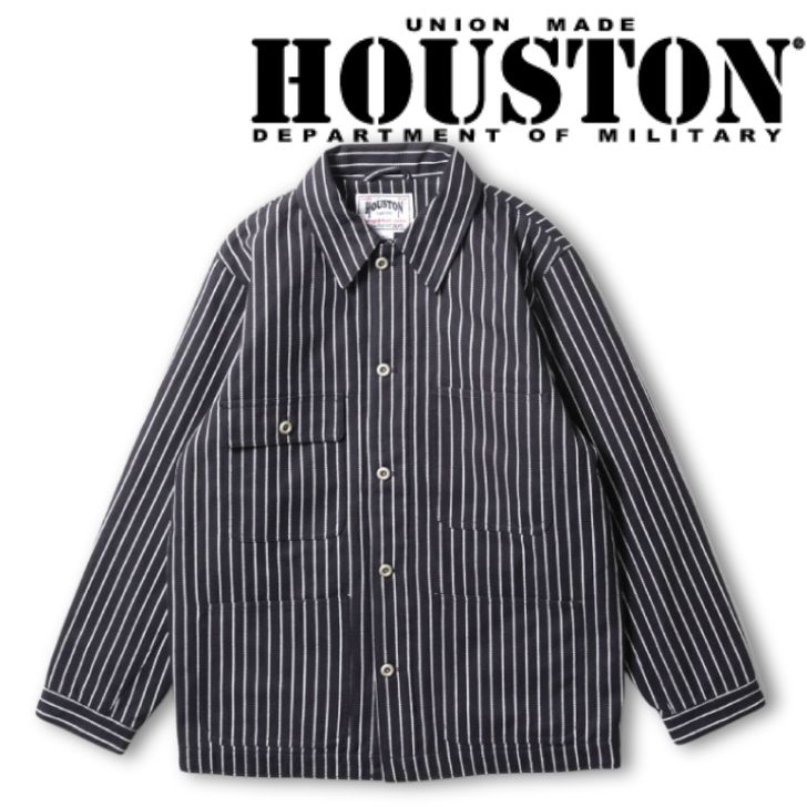 HOUSTON | ヒューストン 51500 STRIPE VIYELLA COVERALL | ストライプビエラカバーオール BLACK