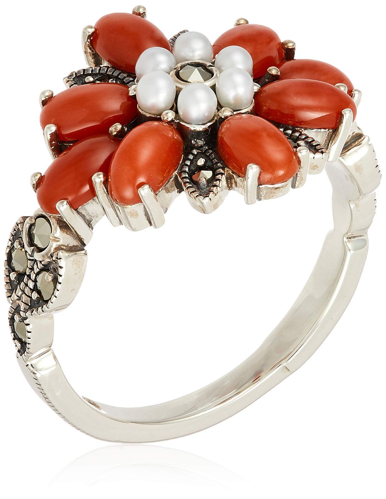  -TY 日本サイズ13号 リング コーラルフラワー シルバー ROKUZAN ロクザン リング アクセサリー