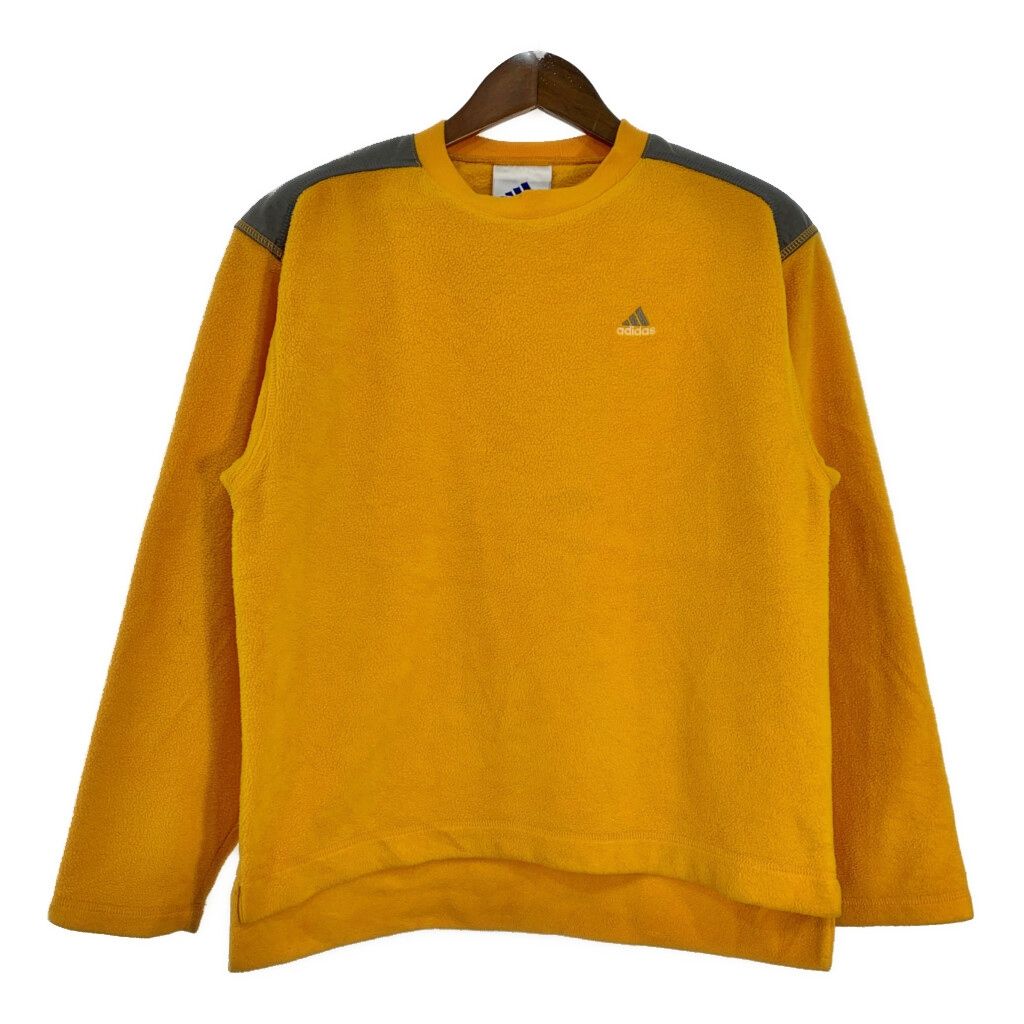 90年代 adidas アディダス フリーススウェット イエロー (メンズ S) 中古 古着 T1831