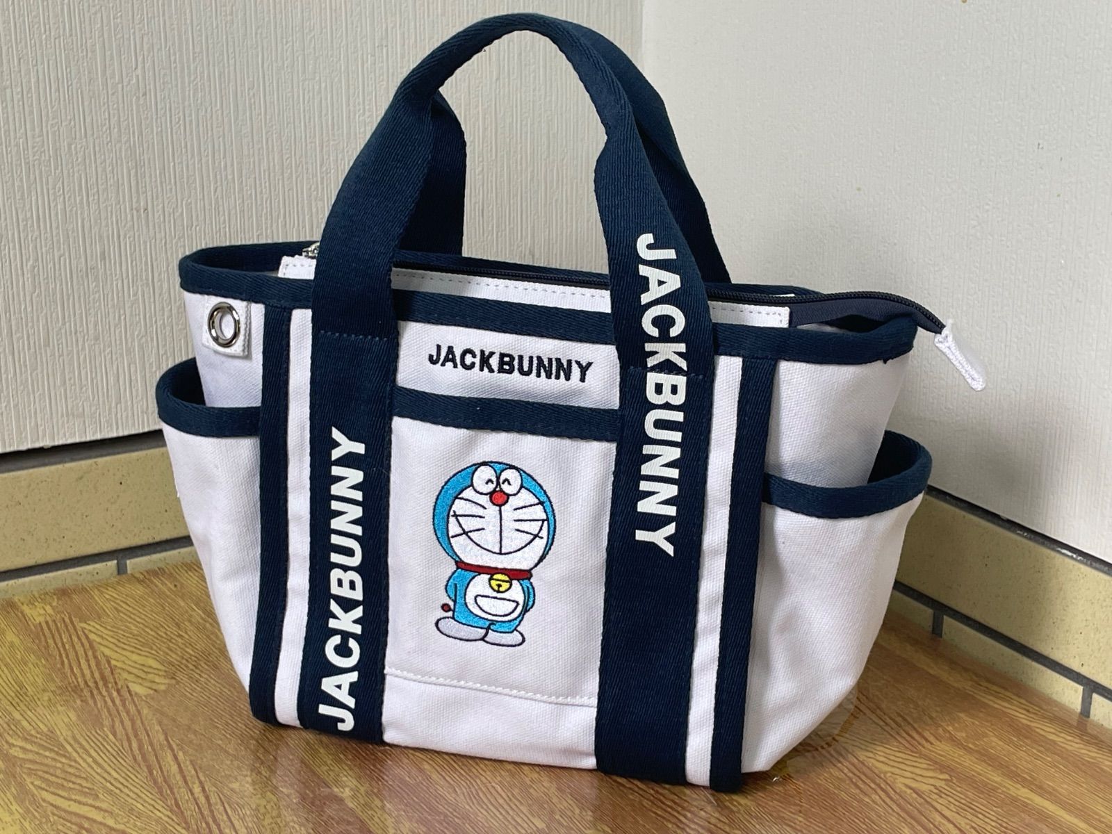 JACKBUNNY×ドラえもん コラボ ゴルフカートバッグ ホワイト|ネイビー