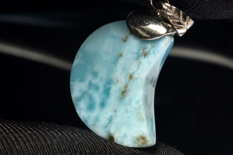 1点物】シルバー925◇訳あり ラリマー 20x17mm 三日月 ペンダント