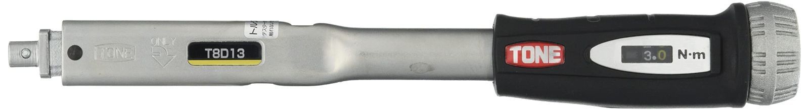 【数量限定】13N・m ブラック φ8mm T8D13 プレセット形トルクレンチ(ダイレクトセット・差替式) トネ(TONE)