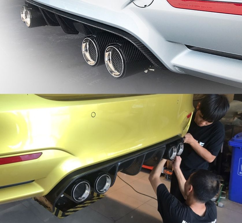 高品質 BMW 　ステンレス製マフラーカッター M シリーズ F87 M2 F80 M3 F82 F83 M4 F10 M5 F12 F13 M6 適応　焼けブルー4個セット BMW 3シリーズ F30 マフラーカッター 2本出し チタンカラー ステンレス