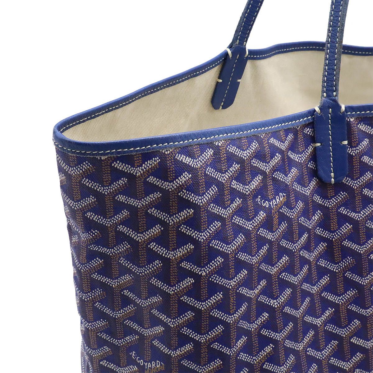 【中古】GOYARD ゴヤール サンルイGM トートバッグ ネイビー 保存袋付き 中古】GOYARD ゴヤール サンルイGM トートバッグ ネイビー 保存袋付き
