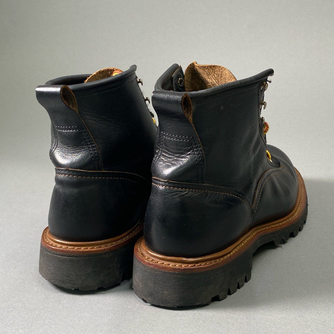 美品Red Wingレットウィッグ 黒いレザー ハイカット ワークブーツ RED WING レッドウィング 2913 羽タグ LINEMAN BOOTS Black