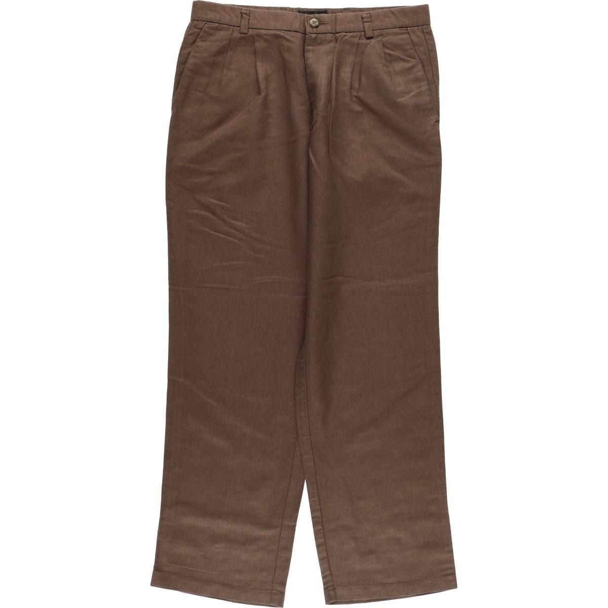 古着 ドッカーズ DOCKERS PREMIUM ツータック リネンパンツ スラックス メンズw34相当|eaa535965