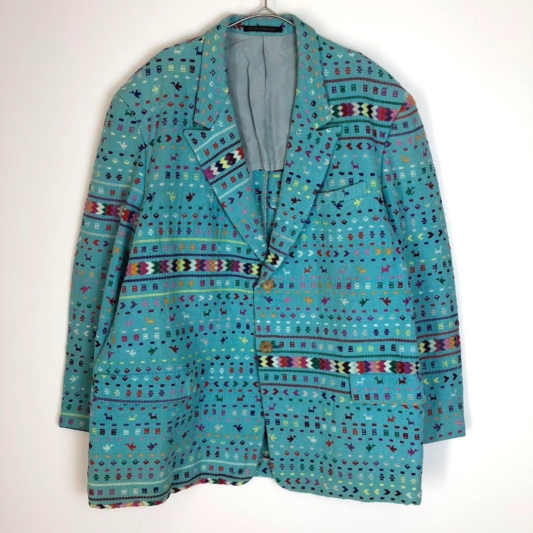【90s】ヨウジヤマモトプールオム 刺繍 テーラードジャケット アーカイブ 90s】ヨウジヤマモトプールオム 刺繍 テーラードジャケット