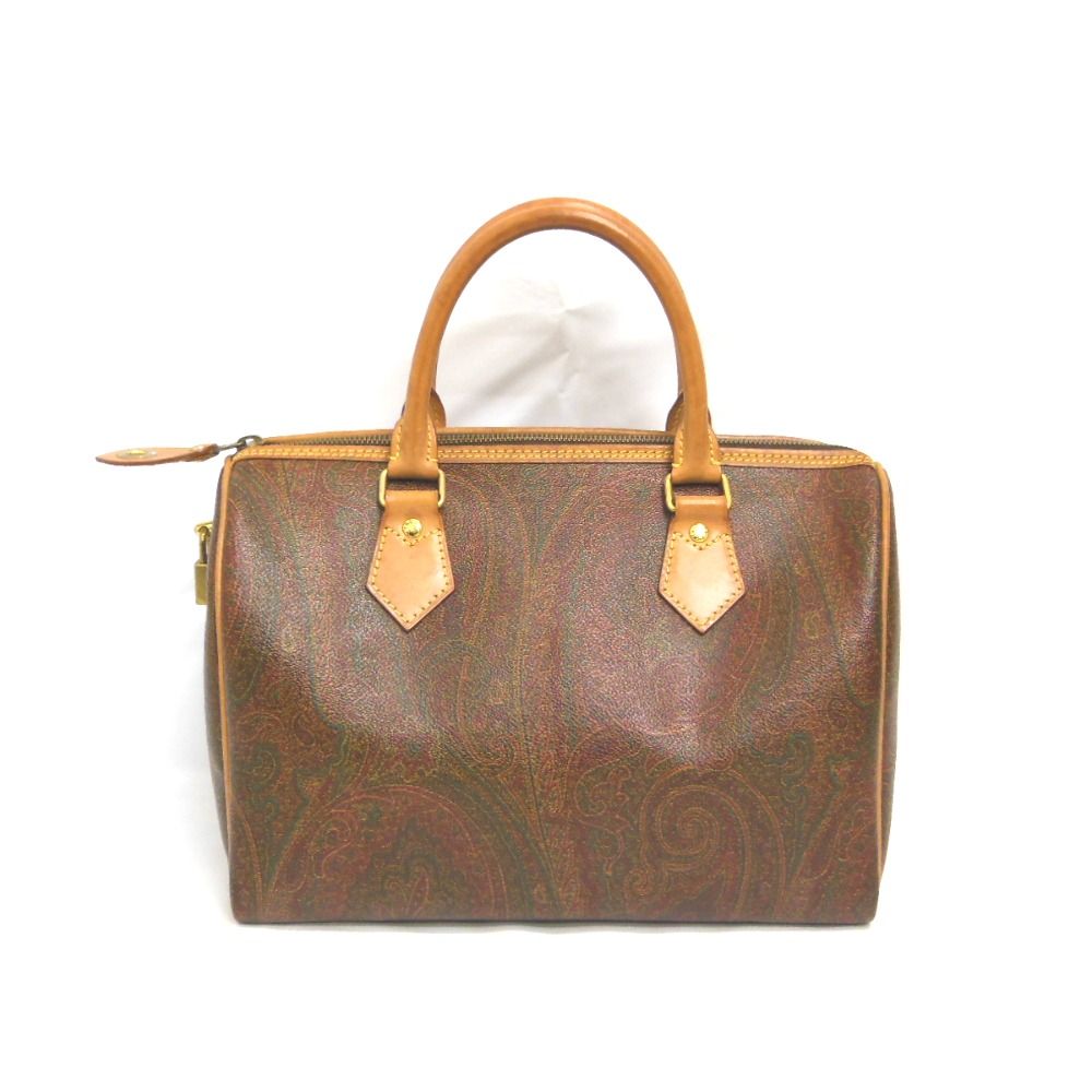 NA38921 エトロ ミニボストンバッグ/ハンドバッグ ペイズリー柄 PVC  