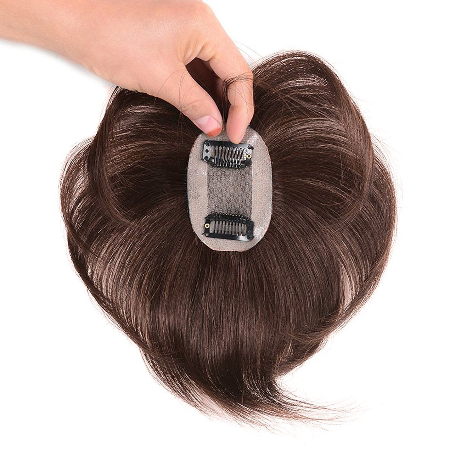 【新着商品】脱毛隠しヘアーピース 総手植え人毛 つむじ人工スキン かつら ウイッグ 通気 ストレートヘアー AISIHAIRウィッグ