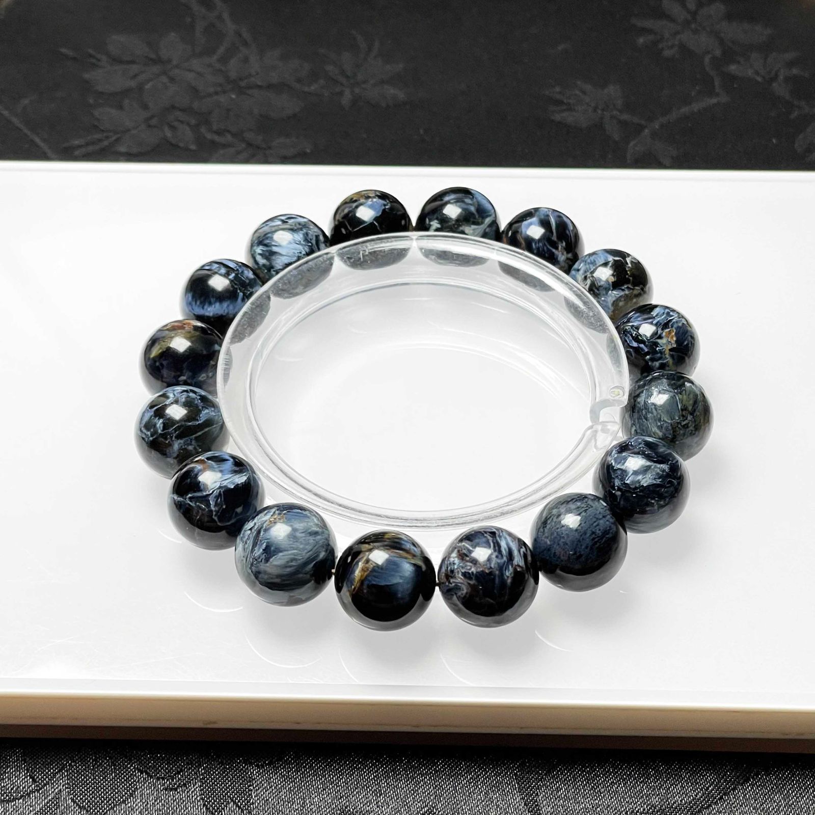 EU製 ピーターサイト アクセサリー ブレスレット ブルー 天然石 お守り プレゼント 約12.7-13.3mm ZZ1620