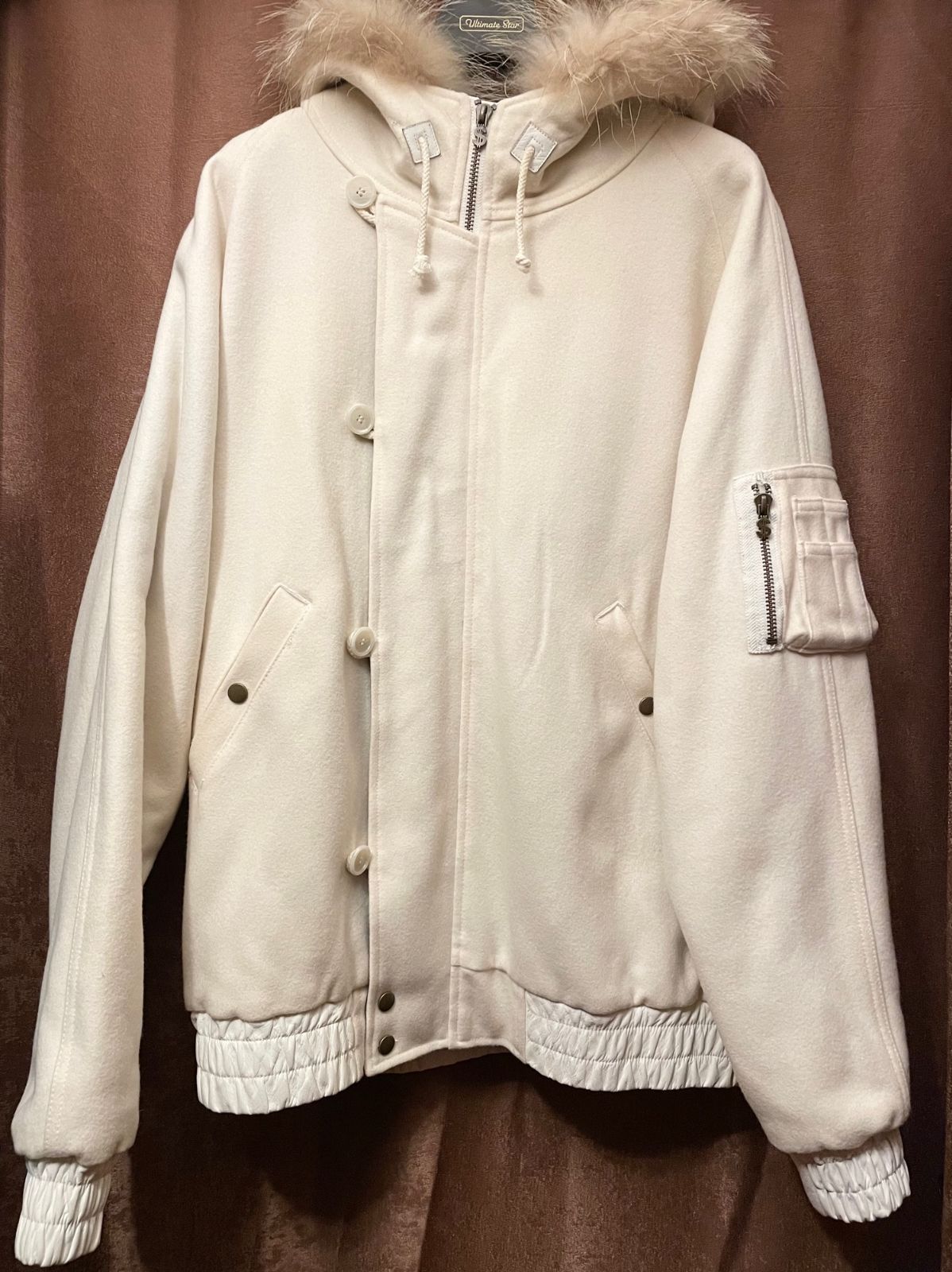 SWAGGER コヨーテファー付き N3-Bウールジャケット アイボリー Lサイズ 