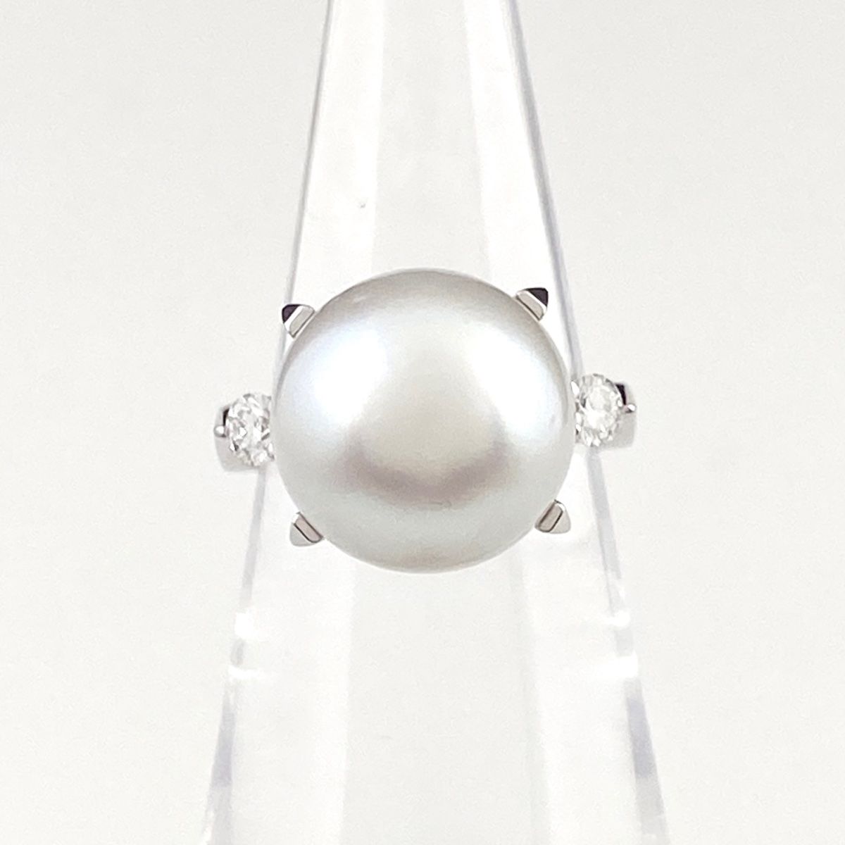 タサキ TASAKI パール デザインリング プラチナ 指輪 メレダイヤ 真珠 リング 9.5号 Pt900 パール ダイヤモンド レディース