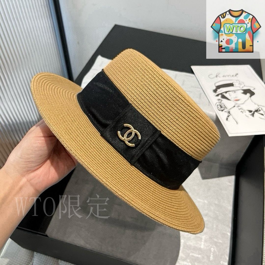 CHANELジョッキーハット 今日特価】Chanel New 平頂 ストローハット-3 - メルカリ
