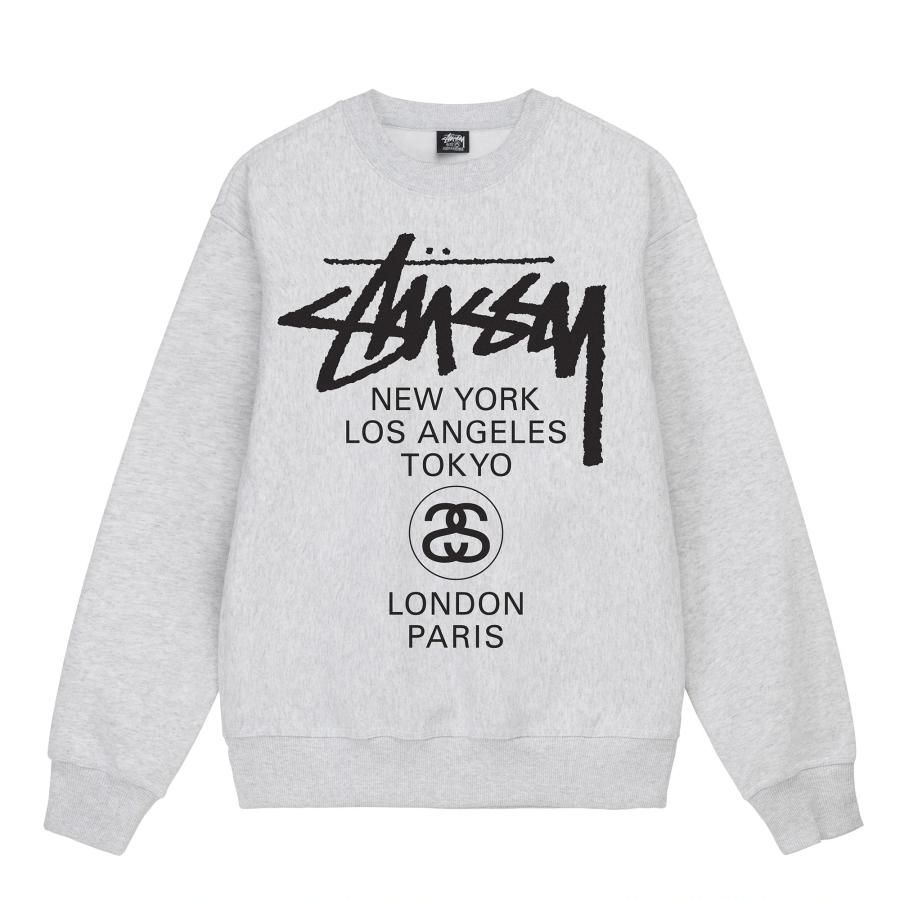 STUSSY ステューシー STUSSY WORLD TOUR CREW ステューシートレーナー 裏起毛 スウェット