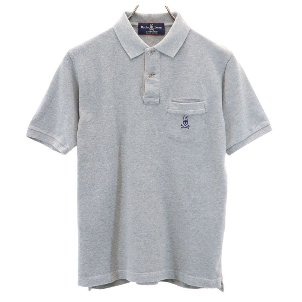 サイコバニー 半袖 ポロシャツ S グレー Psycho Bunny メンズ 古着 【240414】 メール便可