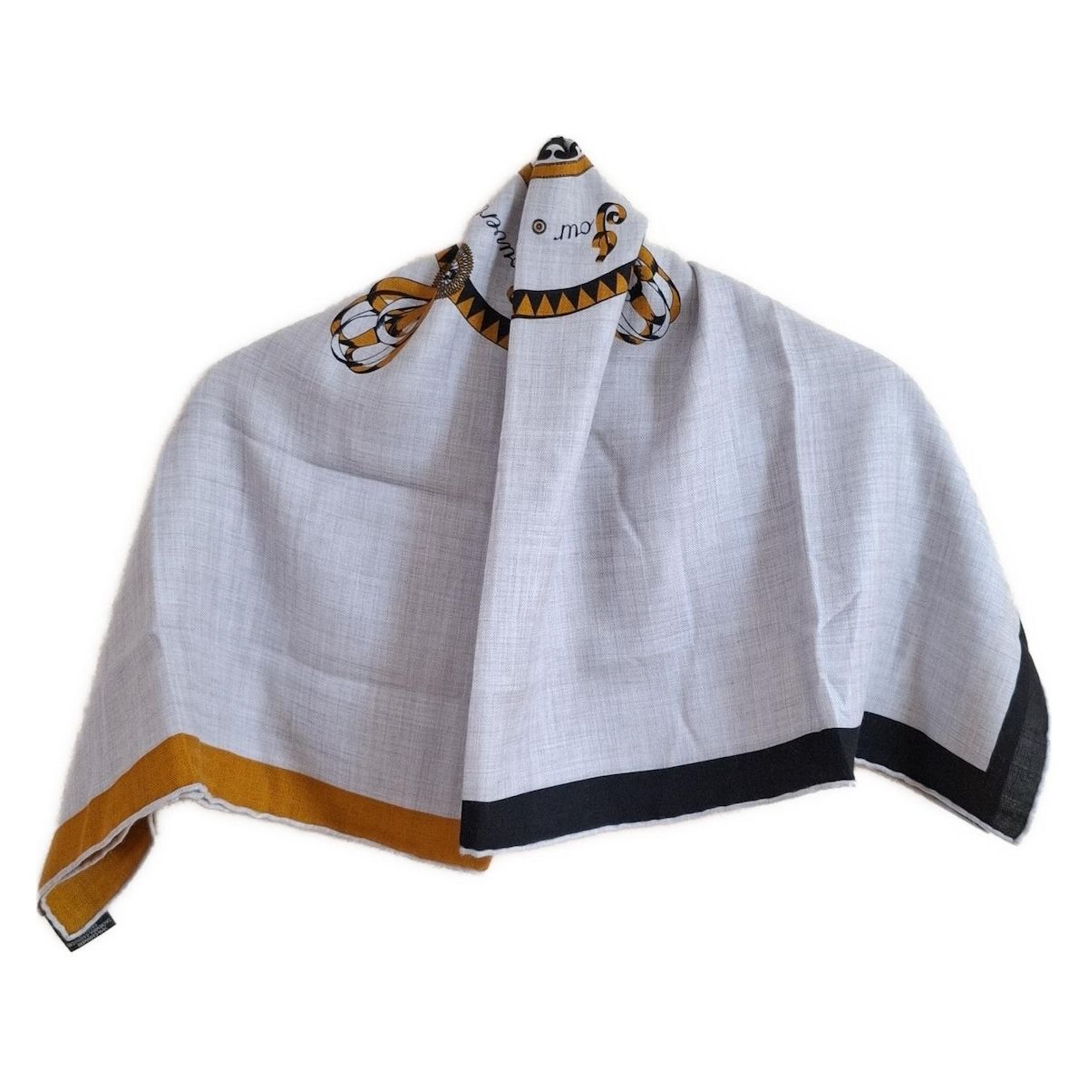 HERMES エルメス ストール ショール - グレー×ブラウン×黒 Couvertures et tenues de Jour カシミヤ シルク
