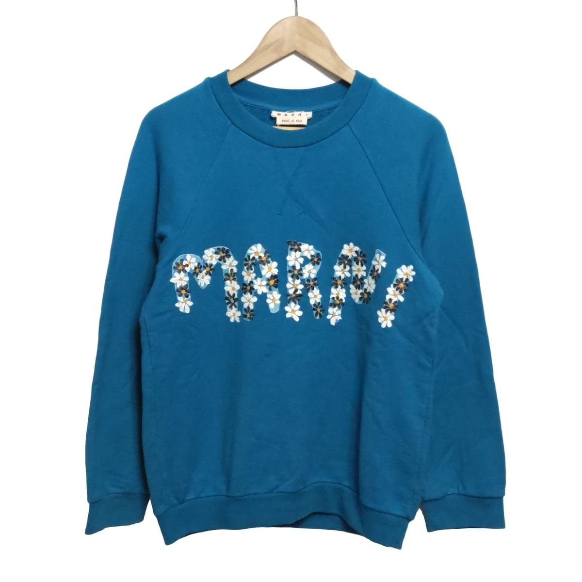 【美品】MARNI マルニ シャツ 長袖 フラワー ブルー 46 MARNI - 【ラスト1点】トロピカルウール シャツ / 胸ポケット