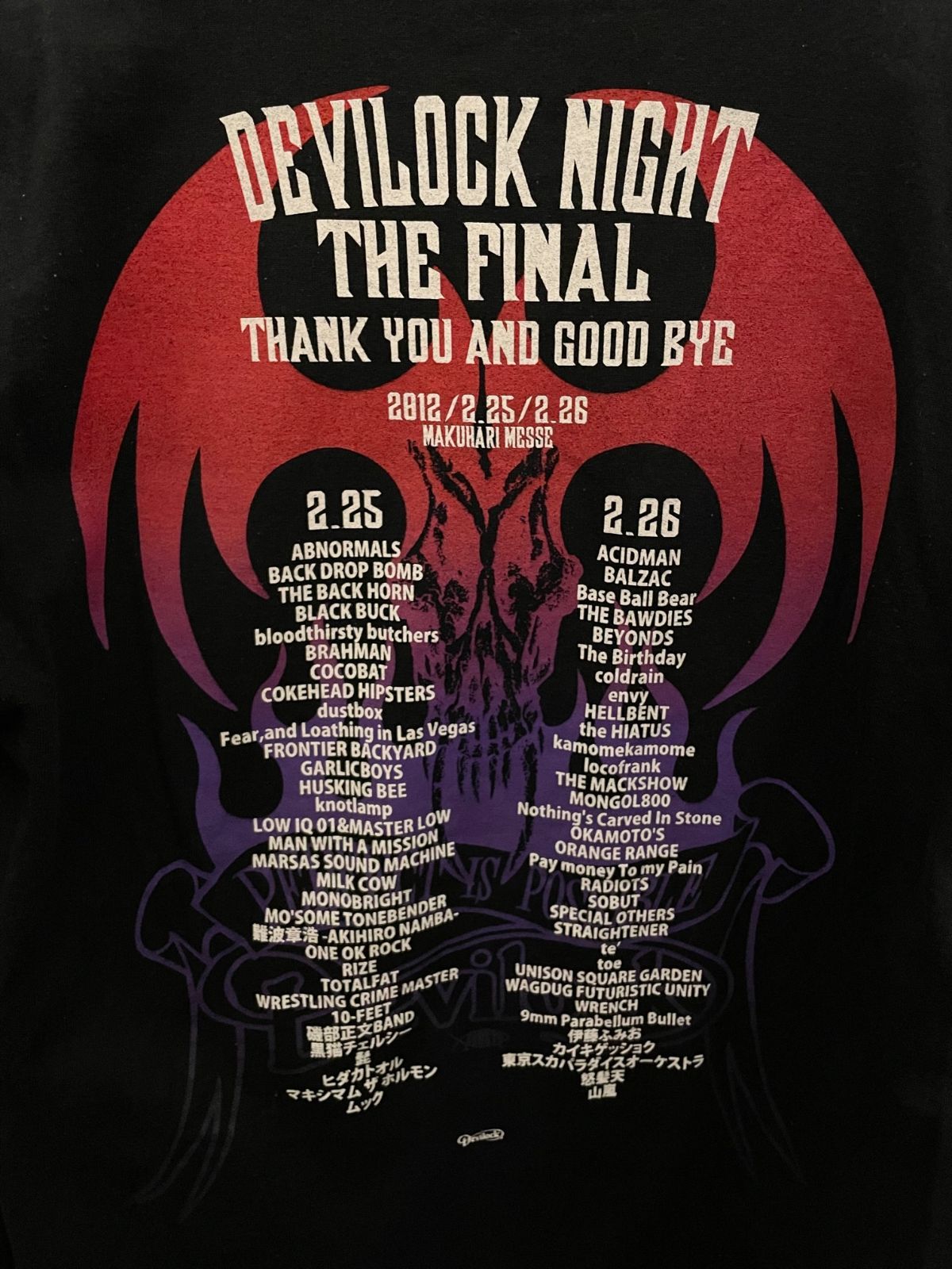 激レア Devilock Night The Final ライブTシャツ ブラック Sサイズ 