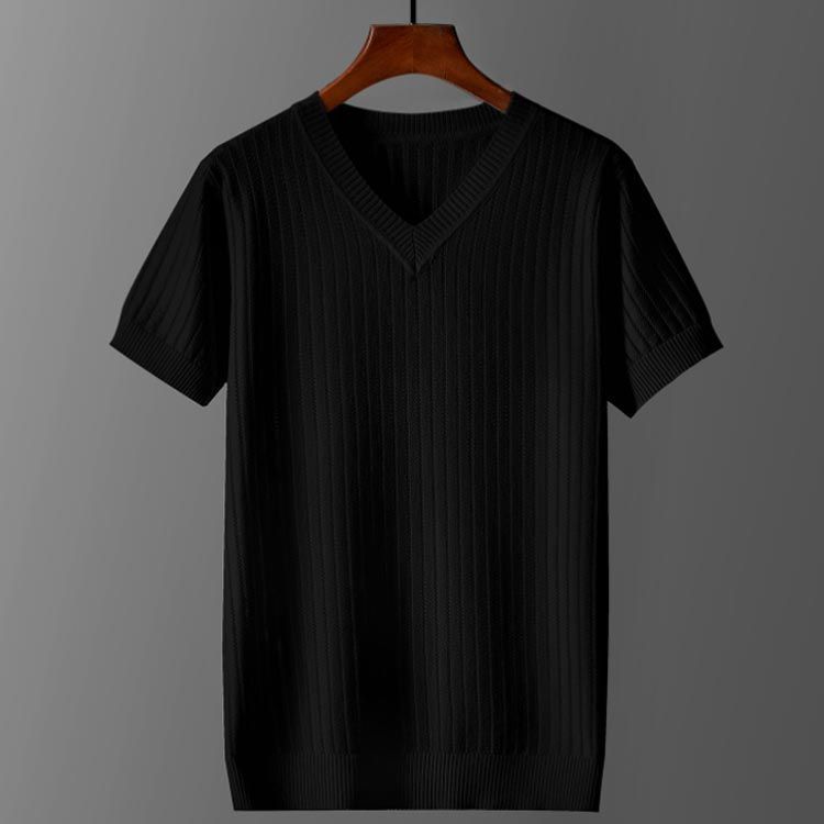 涼しいニット 大きいサイズ サーフ系 メンズ 半袖 ニットTシャツ