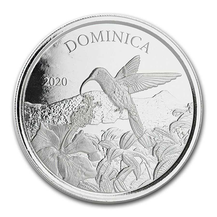 ドミニカ国 1オンス銀貨（2020年,オウギハチドリ）