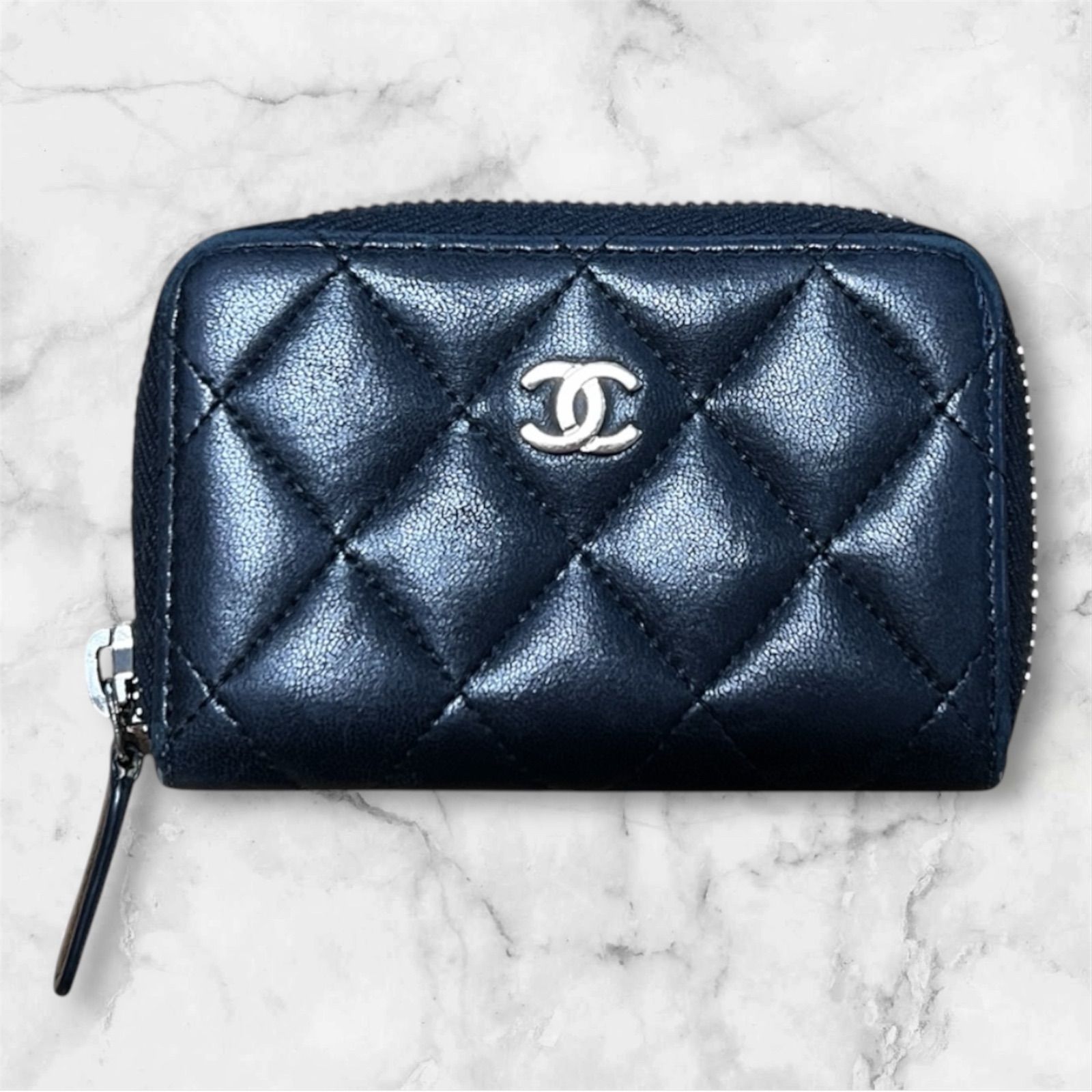 CHANEL コインケース マトラッセ ココマーク ブラック
