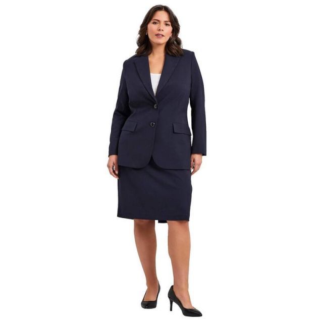 【送料無料】 アベニュー レディース ジャケット・ブルゾン アウター Avenue Women's Plus Size Cool Hand Classic Blazer Navy