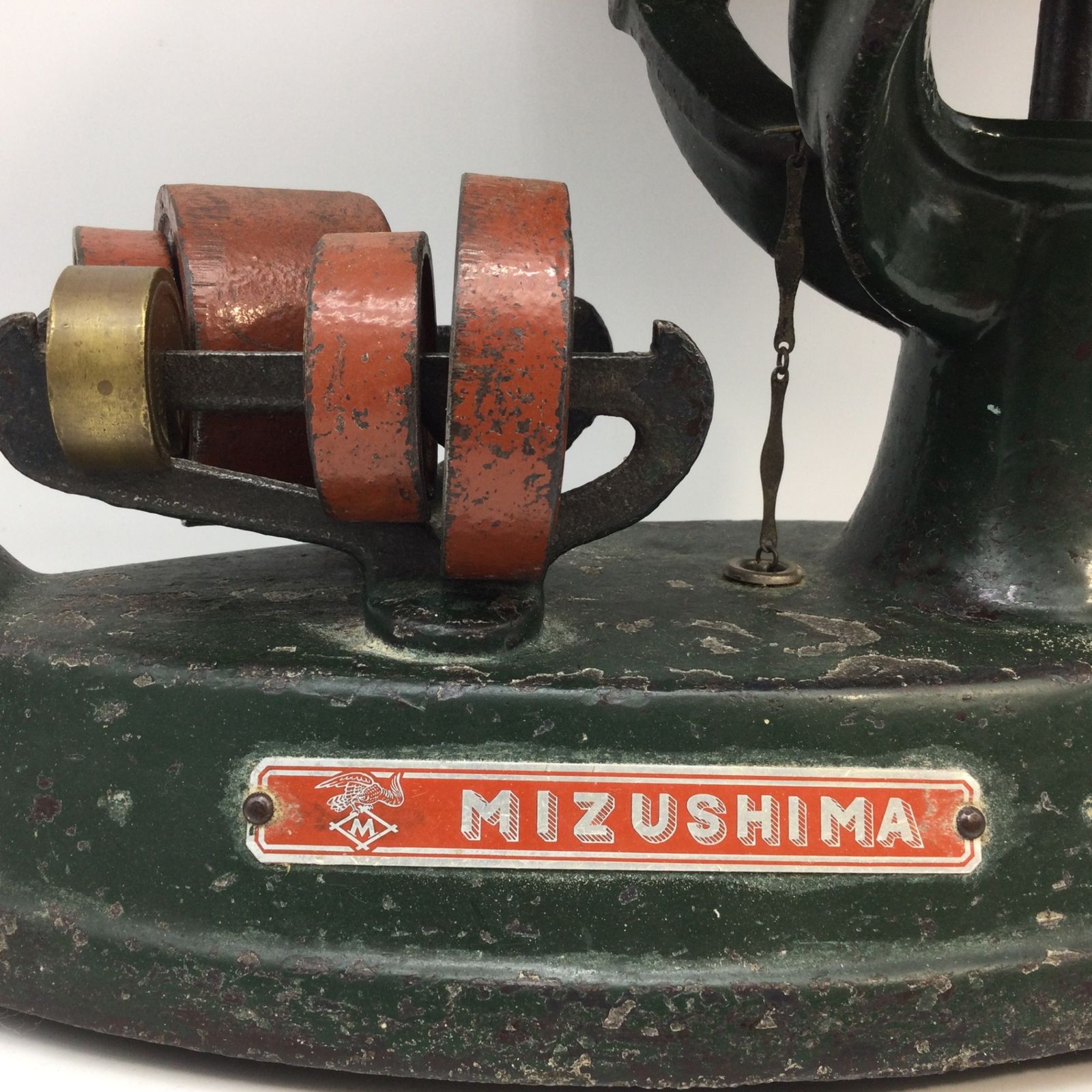 5397 【昭和レトロ】MIZUSHIMA 上皿桿秤 さおはかり 錘付き 上皿天秤