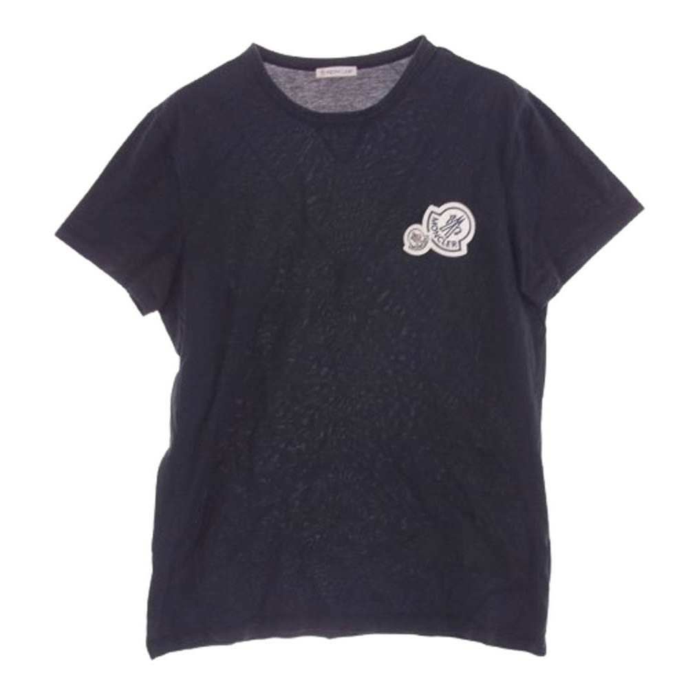 美品✨モンクレール ダブルロゴワッペン MAGLIA カットソー ネイビー MONCLER モンクレール MAGLIA T-SHIRT ダブル ロゴ ワッペン