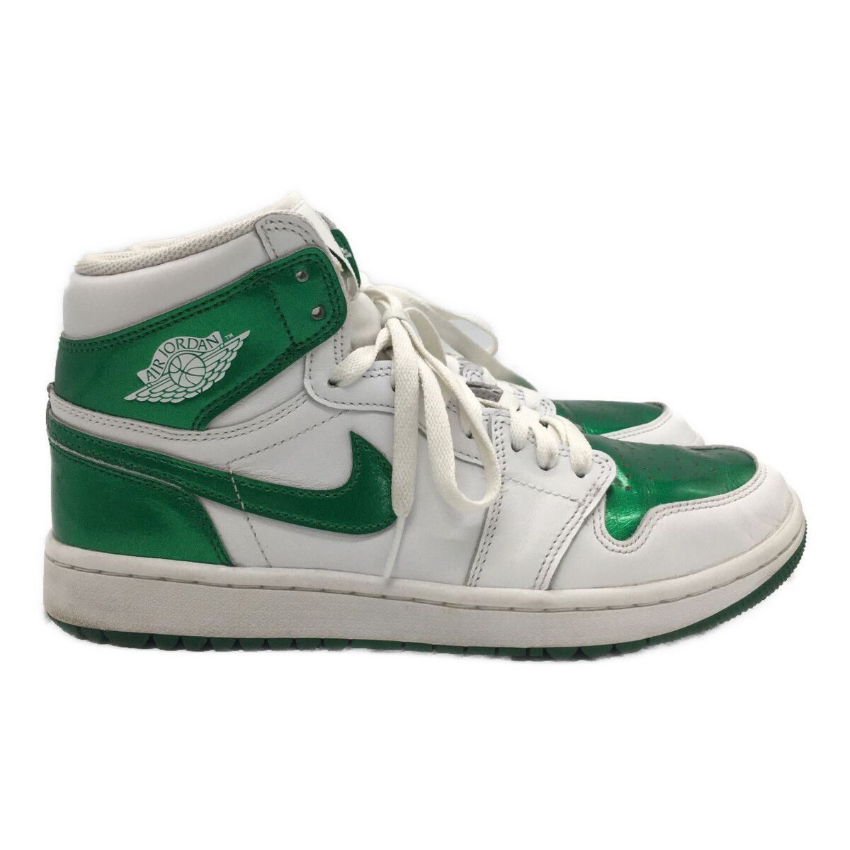 NIKE GOLF ハイカットシューズ ホワイト/グリーン 中古 ナイキ NIKE ゴルフシューズ 26cm ホワイト×グリーン エア
