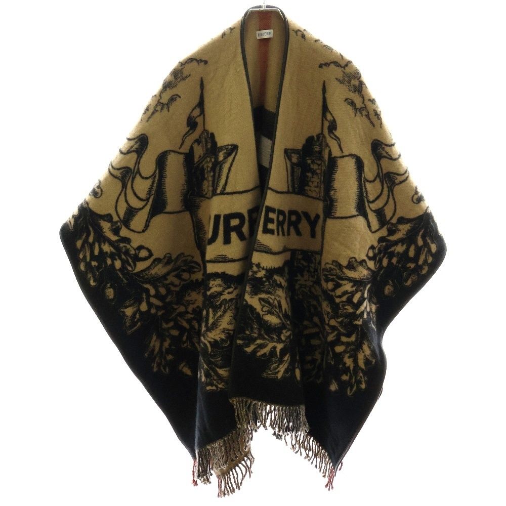 BURBERRY バーバリー リバーシブル EKD ウールケープ ノバチェック ベージュ×ブラック