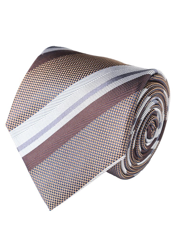 ネクタイ 大きいサイズ メンズ ビジネス DESIGN in ITALY シルク100％ ストライプ シルク B＆T CLUB E