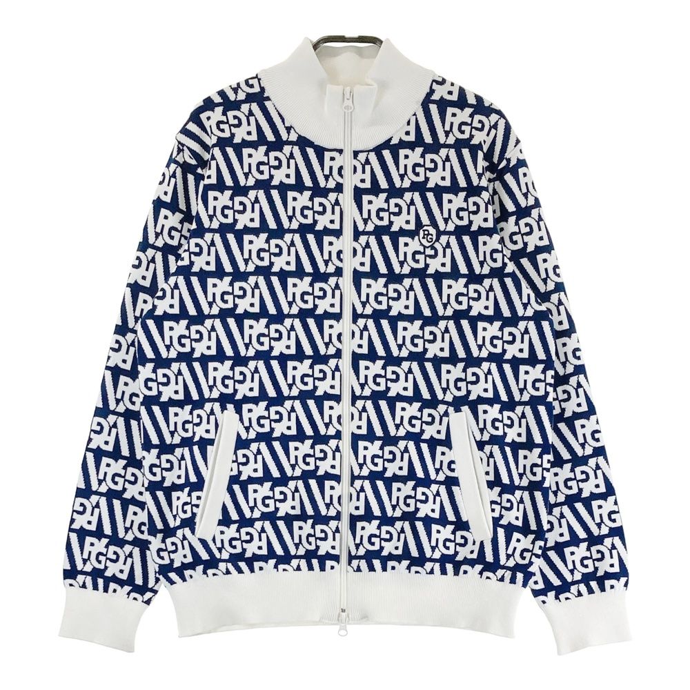 サイズ：4 PEARLY GATES パーリーゲイツ ニット ジップジャケット ロゴ 総柄 ホワイト系 [240101493206] ゴルフウェア メンズ ストスト