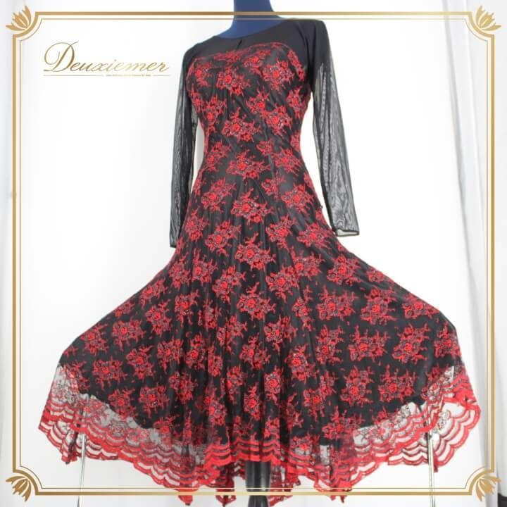 ☆社交ダンス ドレス スタンダード Sekine セキネ 11号 赤 レッド