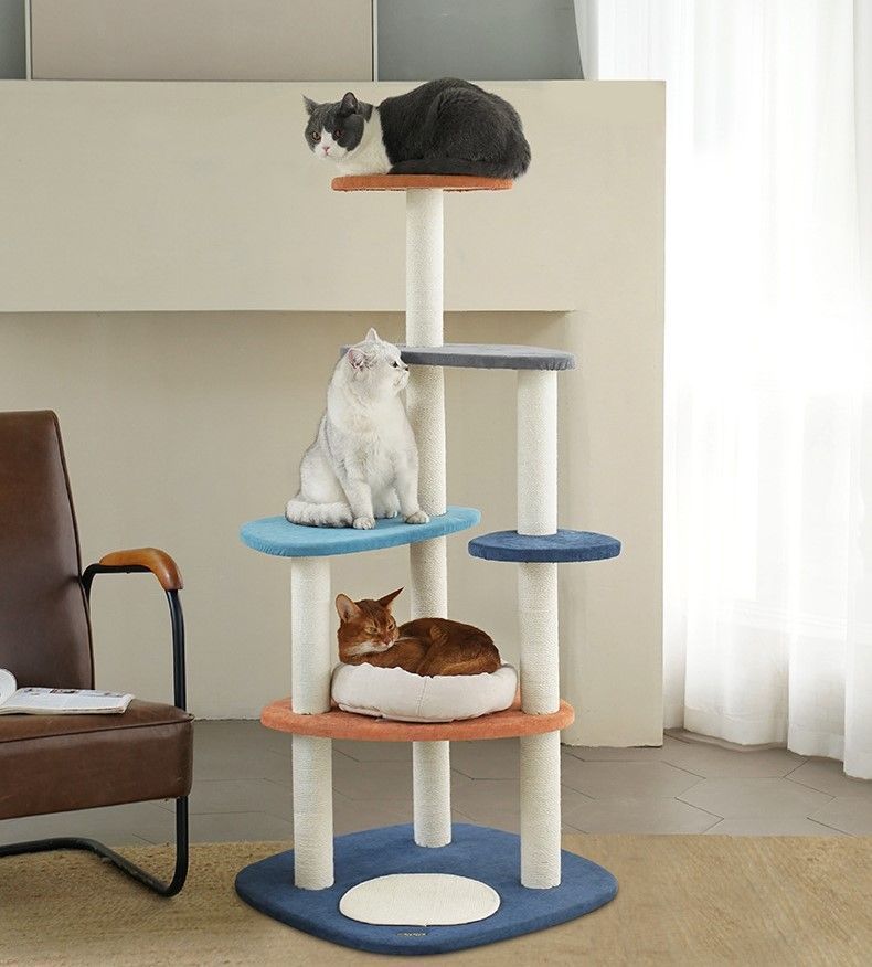 キャットタワー 据え置き 多頭飼い スリム かわいい 爪とぎ ストレス解消 運動不足 猫 小型猫 中型猫 大型猫 長持ち 高品質 インテリア装飾 ランプ ペット用品 猫用品 ペットハウス 多頭飼い ジャンプ台 キャットツリー 省スペース