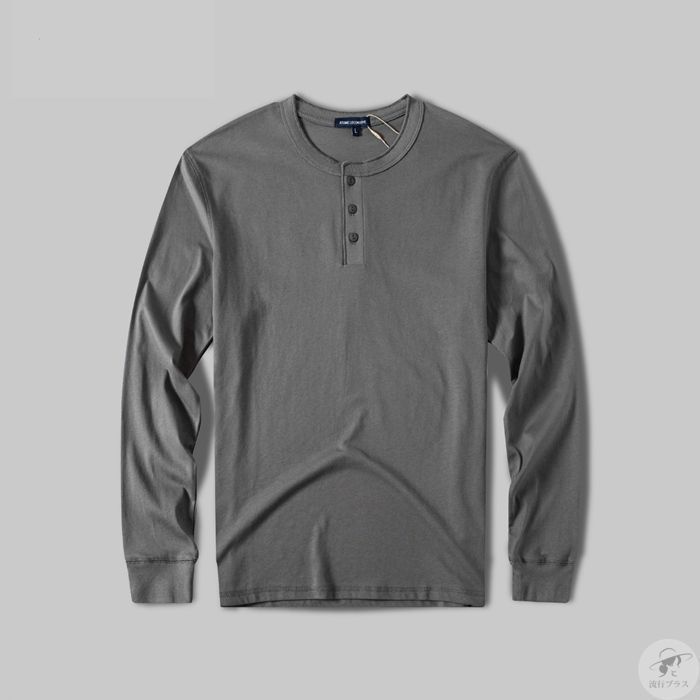 長袖Tシャツ メンズ レディース トップス Tシャツ 長袖 男女兼用 無地 ロンTシャツ ヘンリーネック ユニセックス シンプル おしゃれ カジュアル 秋冬 ゴルフ メンズファッション 5aHC286