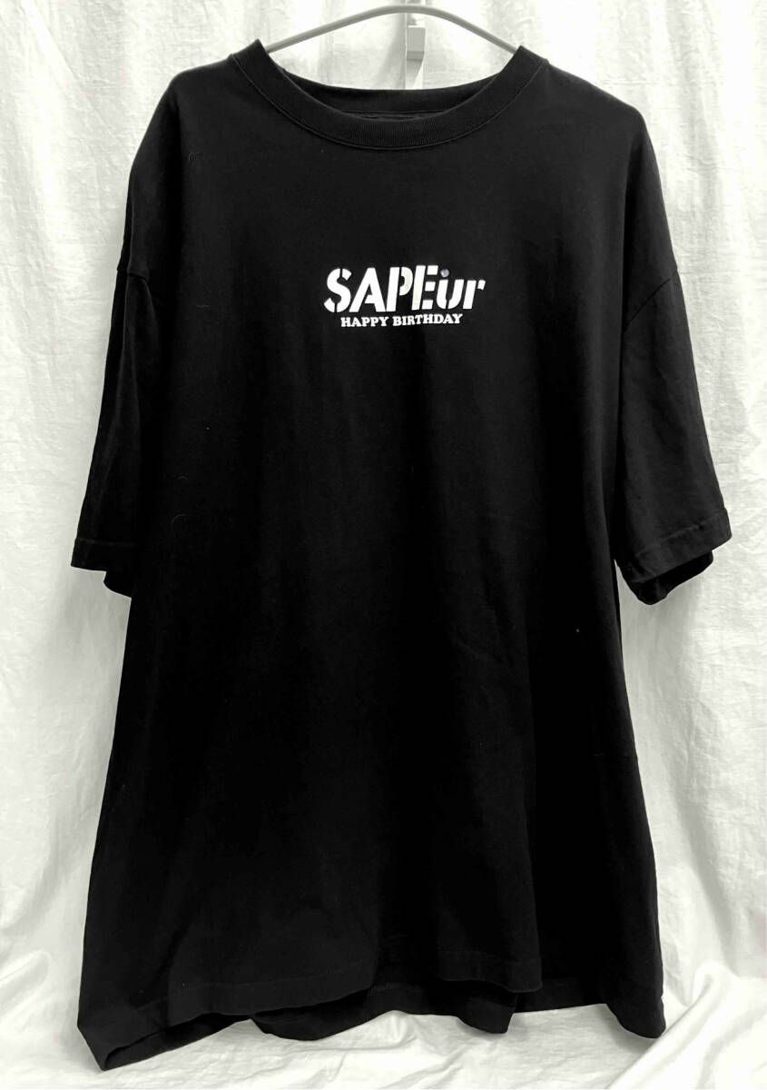 SAPEur HAPPY BIRTHDAY DECEMBER TEE サプール ハッピー バースデー 12月 Tシャツ XXL 黒 ブラック