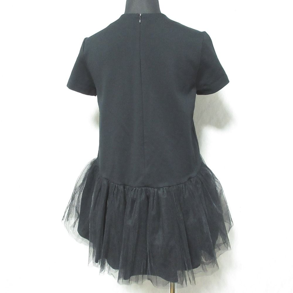 23 SS TSURU By MARIKO OIKAWA ツルバイマリコオイカワ Oscar チュールフ ブラウス BL-1238620 サイズ34 ブラック レディース 古着