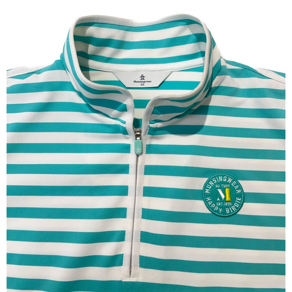 中古 レディース マンシングウェア Munsing wear 長袖シャツ LL 緑×白
