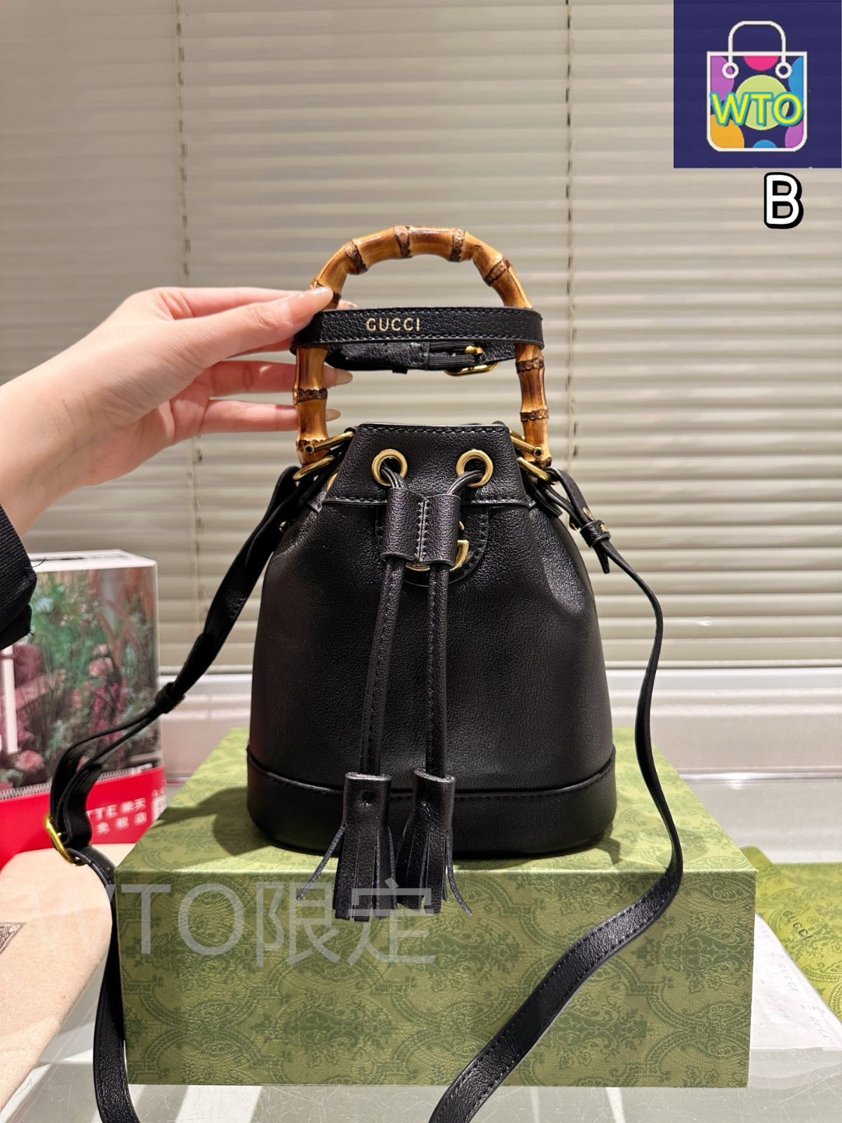 年末SALEナンタケットバスケット　GUCCIバンブー取手　内袋２枚おまけ付き！ org.jpg