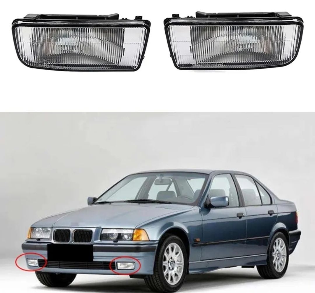 BMW E36 3シリーズ クリアレンズのフロントバンパーフォグランプ クリアフォグライト 318 320 323 325 328i 純正適合社外品
