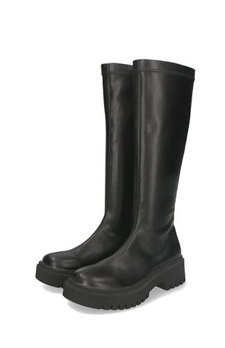 Size 23.0~23.5 cm_Color ブラック オリエンタルトラフィック ロングブーツ レディースブーツ 膝下 タイト 厚底 5cmヒール ストレッチ素材 柔らかい 軽量 31508 ブラック 23.0~23.5 cm