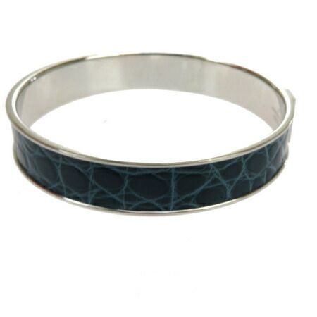 中古】 美品 エルメス HERMES バングル ブレスレット ブルー シルバー