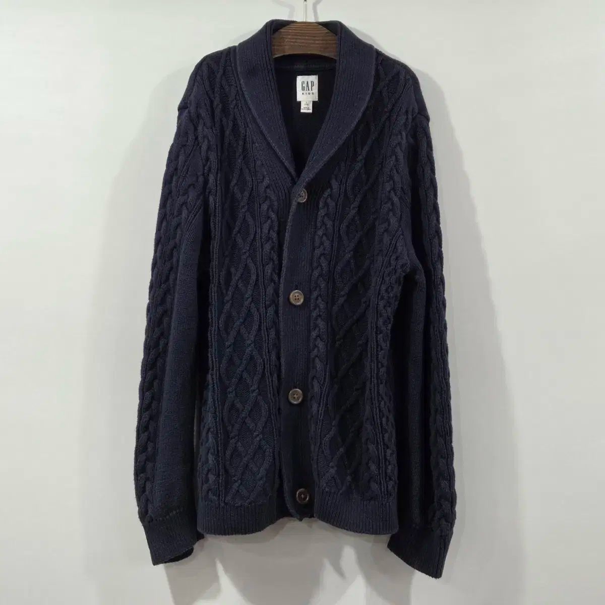 本物保証，大人気 GAPキッズ ケーブルニット ショールカラー カーディガン L(10) カーディガン