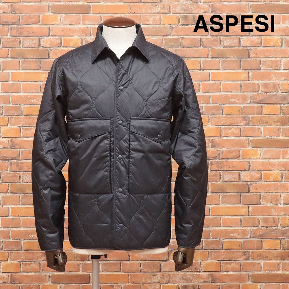 秋冬|ASPESI|Sサイズ|中綿キルティングジャケット 0I10 PHOENIX RS 撥水軽量 COMFORTEMP 上品 防寒 アスペジ |黒|ブラック|md325|
