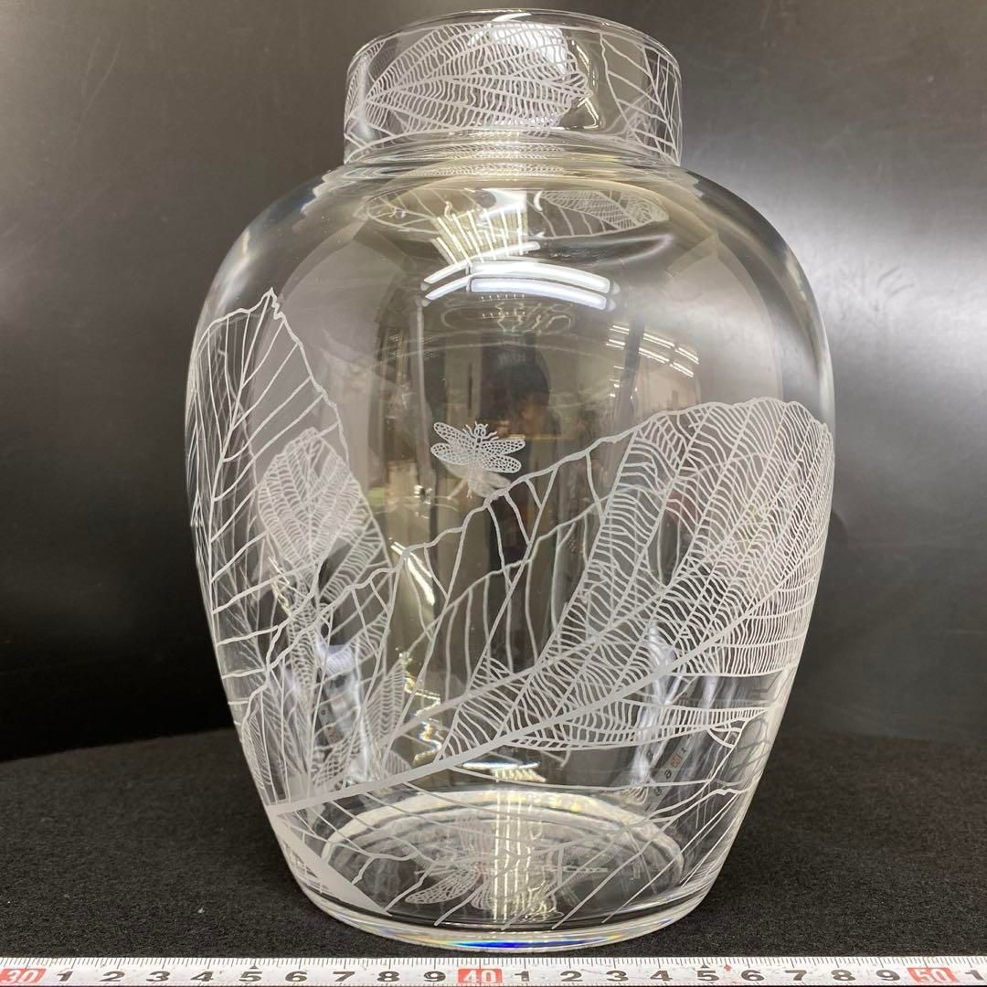 バカラ トンボ文 花瓶 高さ23.5㎝ 直径9.5㎝ 東な6-1001 1F