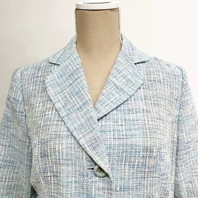 ♦︎ Leilian レリアン ウール ツイード 一つ釦 ジャケット ネイビー セレモニージャケット【Leilian WHITE LABEL】|レリアン